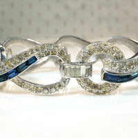 Vivacious Boucher Blue & White Rhinestone Bracelet