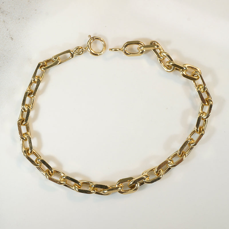 Disco Gold Faceted Cable Link Chain Bracelet