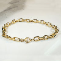 Disco Gold Faceted Cable Link Chain Bracelet