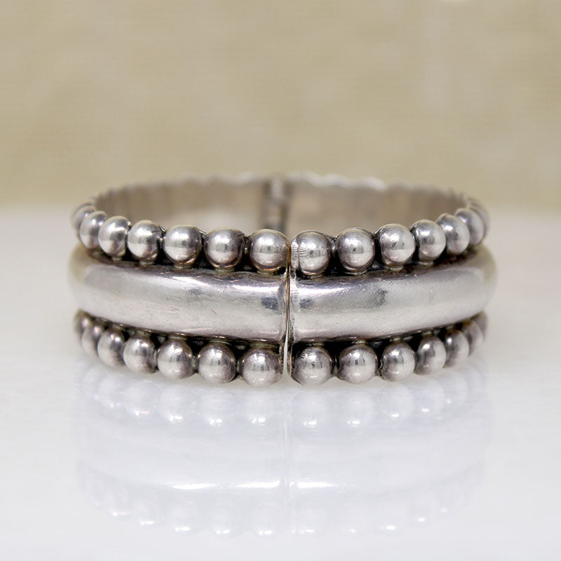 Chic Taxco Sterling Silver Clamper Bracelet