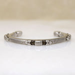 Egyptian Beaded Silver Cuff Bracelet