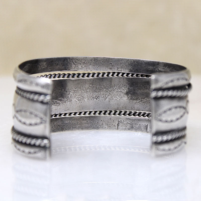 Navajo Sterling Cuff with Rocker Designs by TAHE – GSL