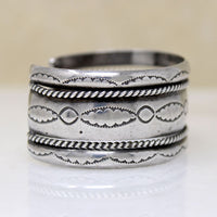 Navajo Sterling Cuff with Rocker Designs by TAHE