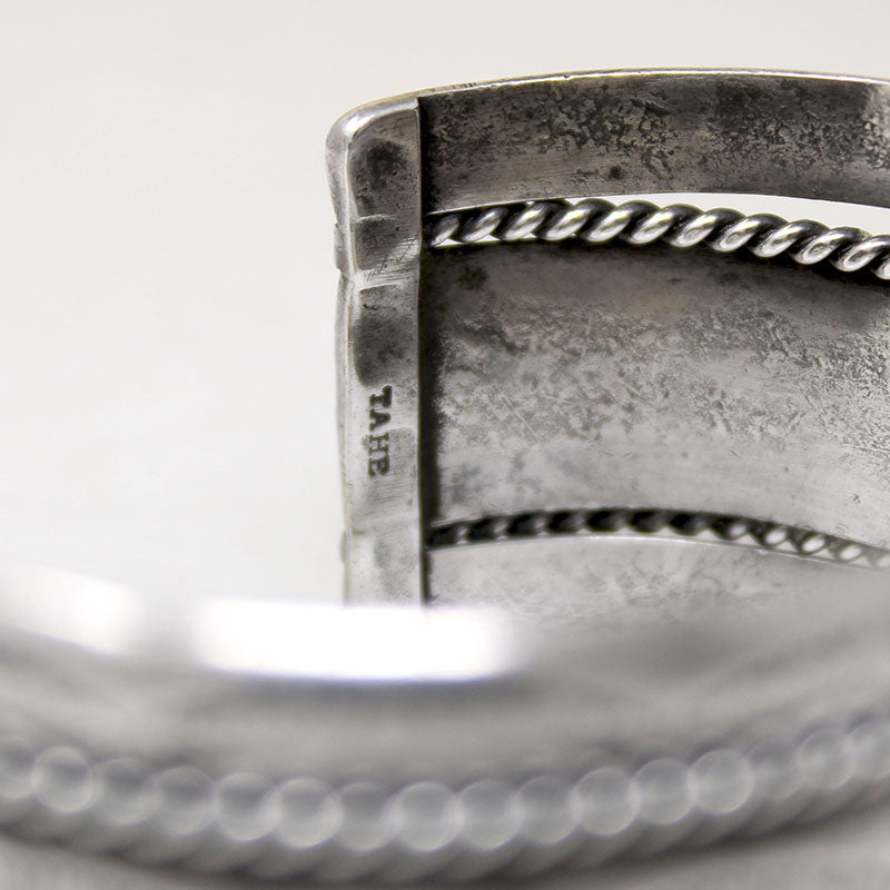 Navajo Sterling Cuff with Rocker Designs by TAHE