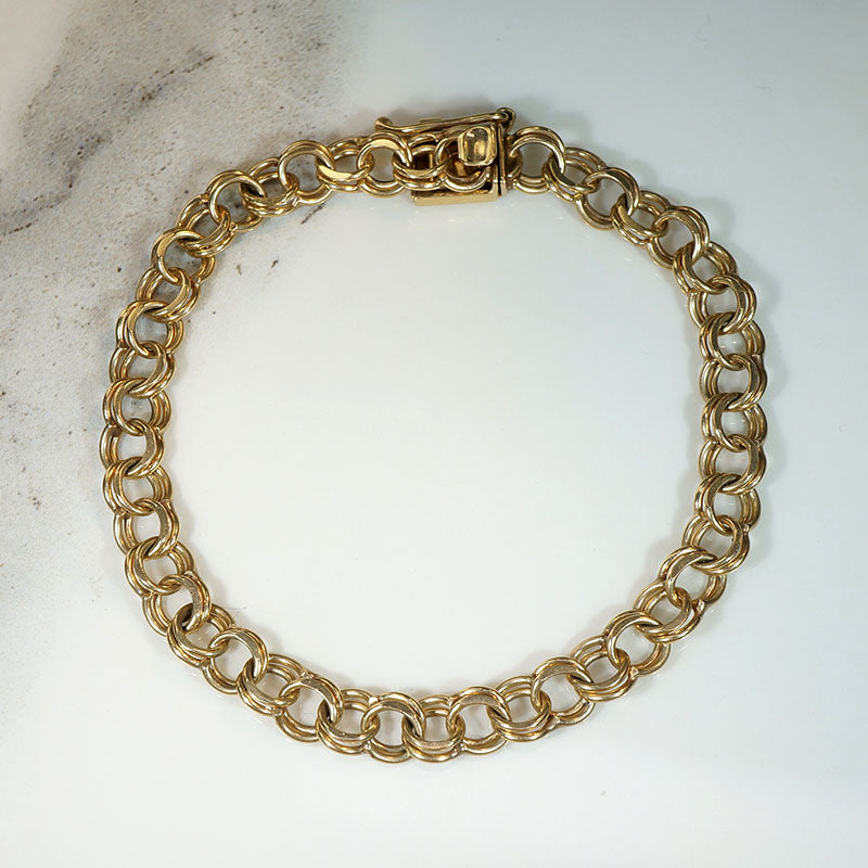 Mid Century 14k Gold Charm Bracelet