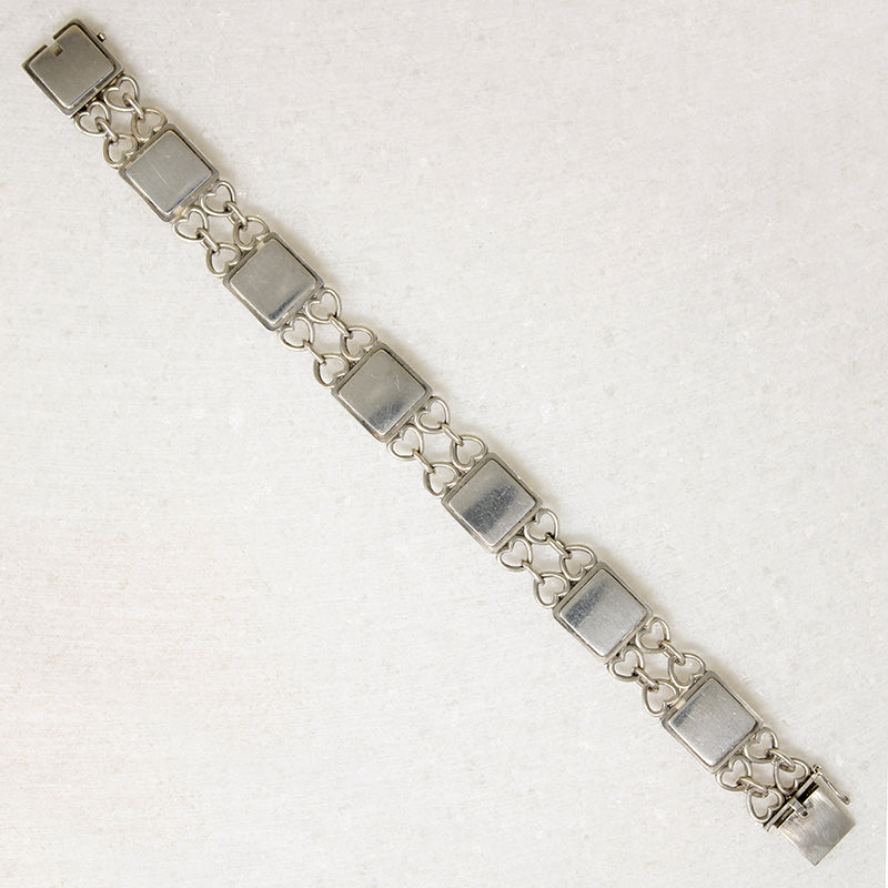 Danish Modern G Jensen Squares & Hearts Bracelet #70