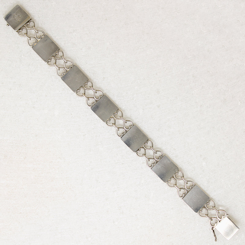 Danish Modern G Jensen Squares & Hearts Bracelet #70
