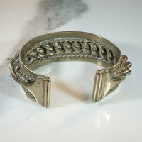 Chunky Twisted White Brass Cuff Bracelet