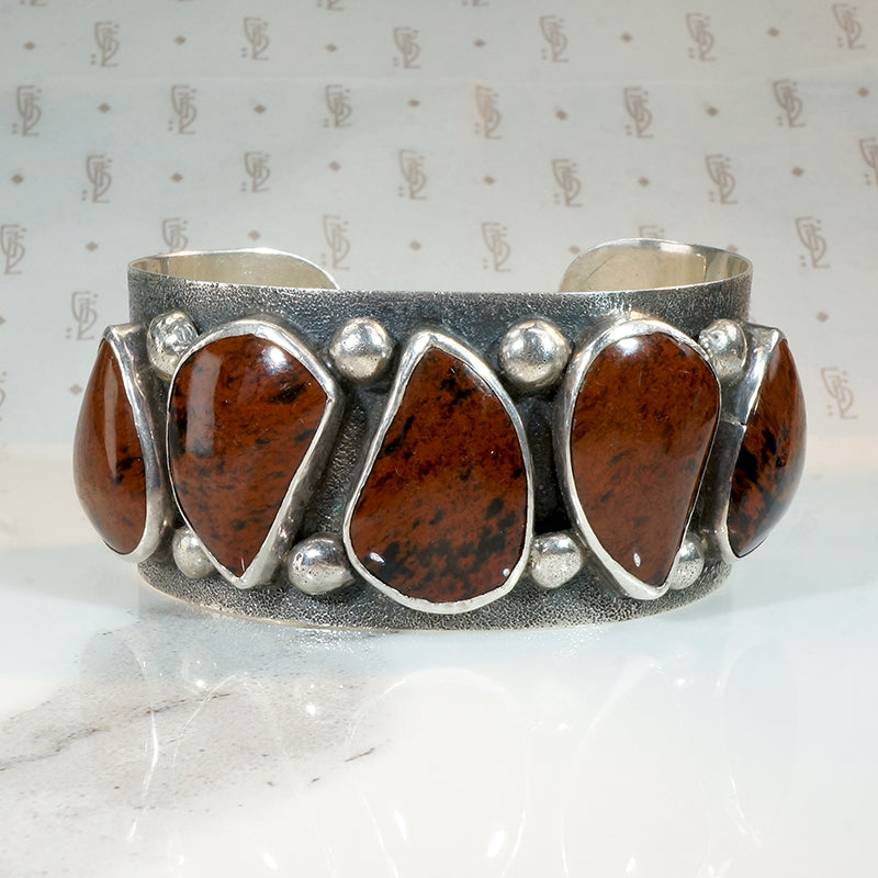 Striking Jasper & Sterling Silver Cuff Bracelet