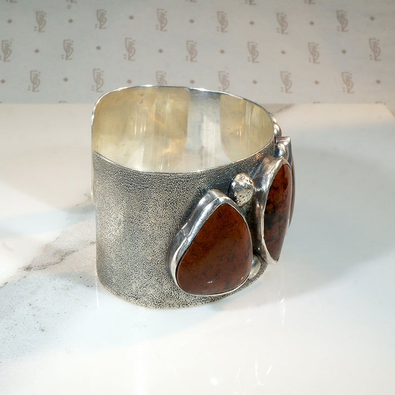 Striking Jasper & Sterling Silver Cuff Bracelet