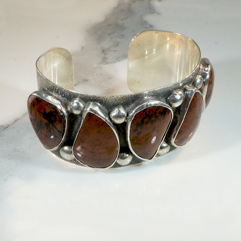 Striking Jasper & Sterling Silver Cuff Bracelet