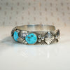 Signed Zuni Turquoise & Sterling Silver Cuff