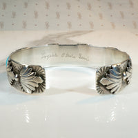 Signed Zuni Turquoise & Sterling Silver Cuff