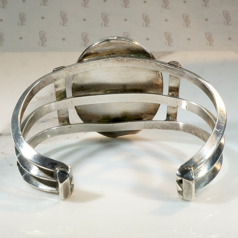 Uncanny Green Turquoise & Sterling Shadowbox Cuff