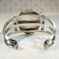 Uncanny Green Turquoise & Sterling Shadowbox Cuff