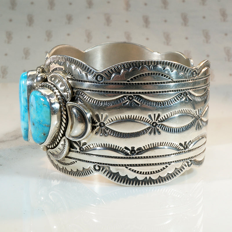 Sleeping Beauty Turquoise Cuff by J. Piaso Jr.