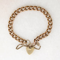Charming English Rosy Gold Heart Lock Bracelet