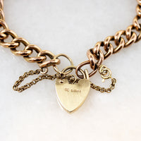 Charming English Rosy Gold Heart Lock Bracelet