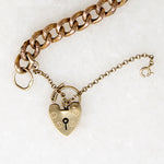Charming English Rosy Gold Heart Lock Bracelet
