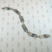 Pale Green Guilloché Enameled Silver Bracelet