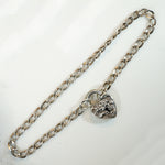 Repoussé Flower Heart Lock Bracelet by Walter Lampl