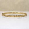 Engraved Gold Bangle Bracelet with Single Diamond