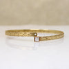 Engraved Gold Bangle Bracelet with Single Diamond