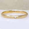 Shreve & Co Engraved Gold Bangle with Old Mine Cut Diamond