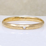 Shreve & Co Engraved Gold Bangle with Old Mine Cut Diamond