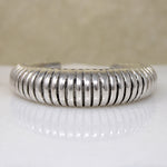 Chunky Silver Cuff with Interesting Pattern