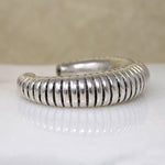 Chunky Silver Cuff with Interesting Pattern