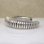 Chunky Silver Cuff with Interesting Pattern