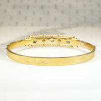 English 15ct Gold Bangle with Peridot & Diamonds