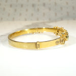 English 15ct Gold Bangle with Peridot & Diamonds