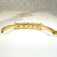 English 15ct Gold Bangle with Peridot & Diamonds