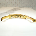 English 15ct Gold Bangle with Peridot & Diamonds