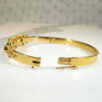 English 15ct Gold Bangle with Peridot & Diamonds