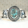 Dramatic 1950s Sterling & Turquoise Cuff Bracelet 