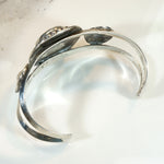 Dramatic 1950s Sterling & Turquoise Cuff Bracelet 