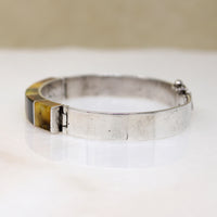 Mid Century Sterling Bracelet with Multi-Colored Amber