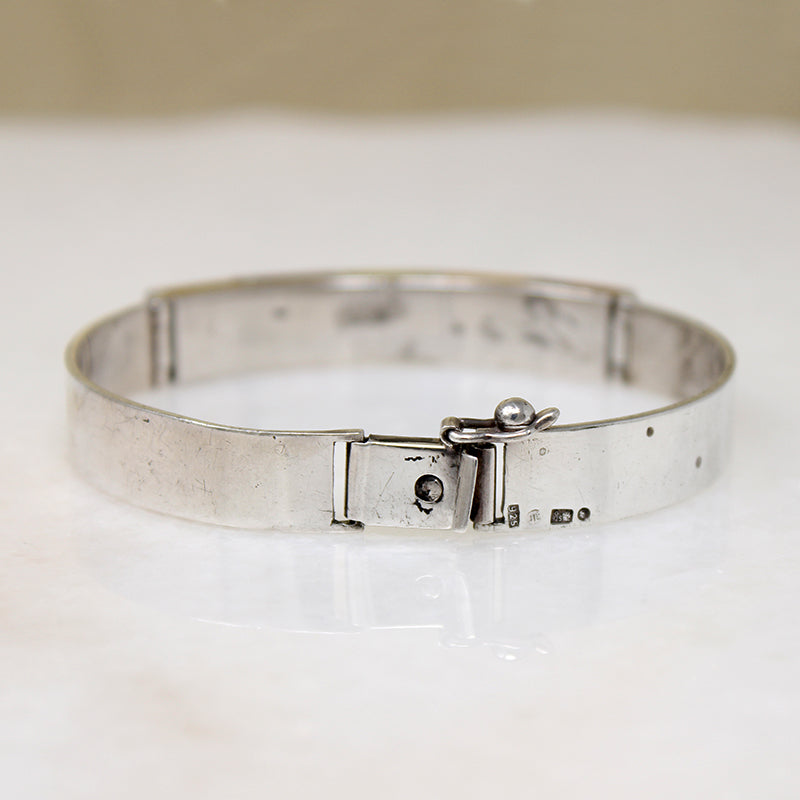 Mid Century Sterling Bracelet with Multi-Colored Amber
