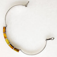 Mid Century Sterling Bracelet with Multi-Colored Amber