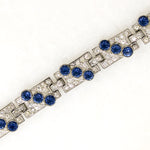 Glamorous Art Deco Blue & White Paste Costume Bracelet