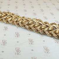 Heavy 14k Gold Curb & Rope Chain Bracelet