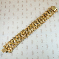 Heavy 14k Gold Curb & Rope Chain Bracelet