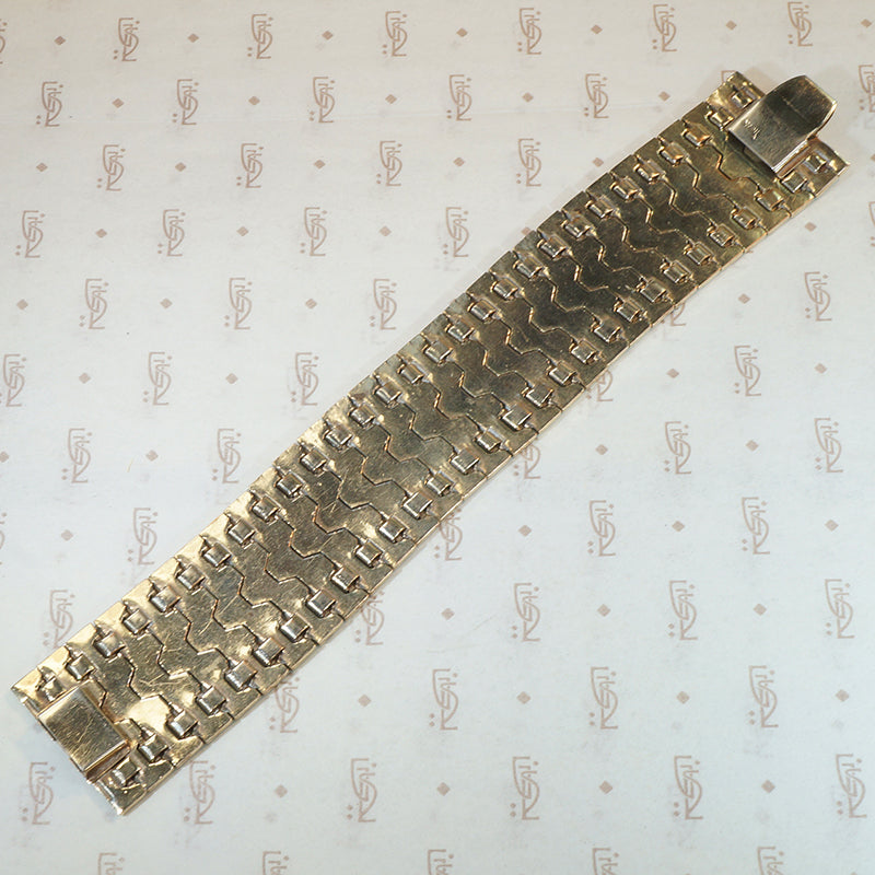 Retro Supple Honeycomb Link Bracelet by Trifari