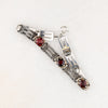 Architectural Art Deco Garnet & Sterling Bracelet