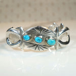 Sand Cast Sterling & Turquoise Petite Cuff Bracelet