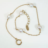 Silvery Pearl & 18k Gold Chain Bracelet