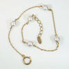 Silvery Pearl & 18k Gold Chain Bracelet